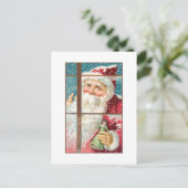 ヴィンテージサンタアットスノーウィンドー ポストカード (スタンド正面)