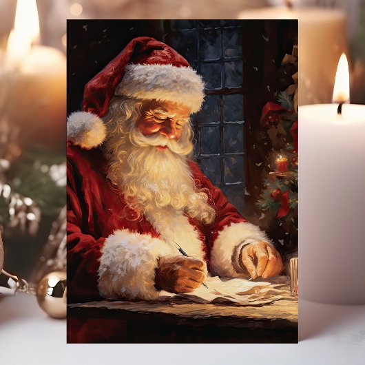 ヴィンテージサンタアットデスククリスマス シーズンカード