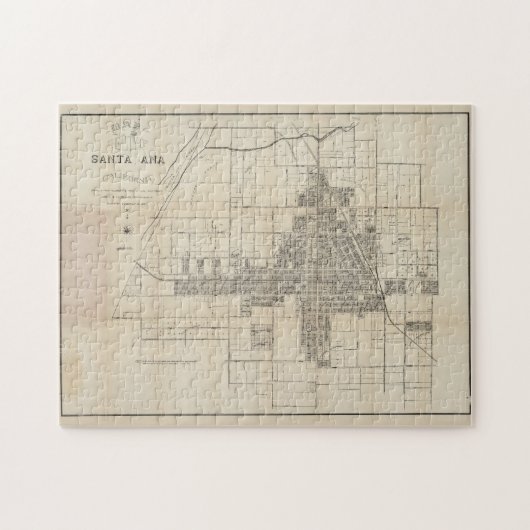 ヴィンテージサンタアナCAの地図(1907) ジグソーパズル (横)