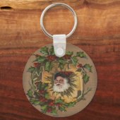 ヴィンテージサンタアンティークホリークリスマス キーホルダー (正面)