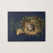 ヴィンテージサンタアンティークホリークリスマス ジグソーパズル (横)