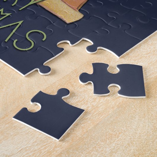 ヴィンテージサンタアンティークホリークリスマス ジグソーパズル (側面)