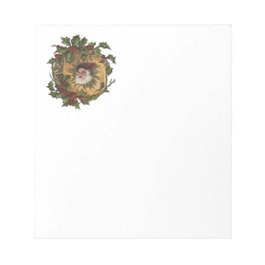 ヴィンテージサンタアンティークホリークリスマス ノートパッド (正面)