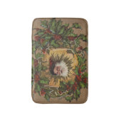 ヴィンテージサンタアンティークホリークリスマス バスマット (正面縦)