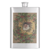 ヴィンテージサンタアンティークホリークリスマス フラスク (正面)