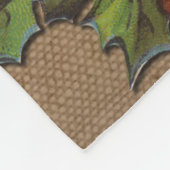 ヴィンテージサンタアンティークホリークリスマス フリースブランケット (角)