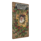 ヴィンテージサンタアンティークホリークリスマス ミニクリップボード (アングル)