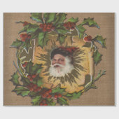 ヴィンテージサンタアンティークホリークリスマス ラッピングペーパー (フラット)