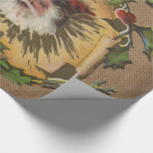 ヴィンテージサンタアンティークホリークリスマス ラッピングペーパー (角)