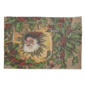 ヴィンテージサンタアンティークホリークリスマス 枕カバー (裏面)