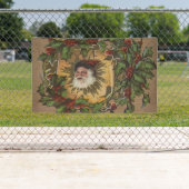 ヴィンテージサンタアンティークホリークリスマス 横断幕 (インサイチュ)