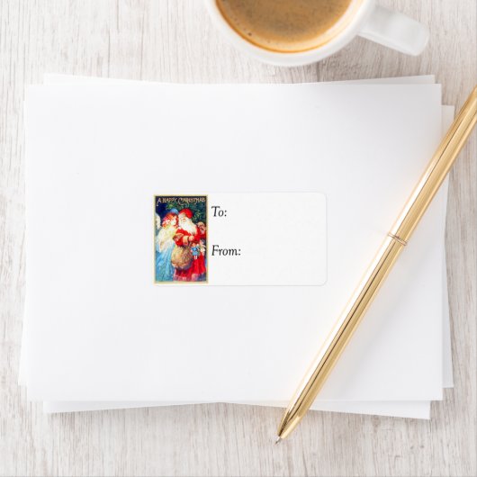 ヴィンテージサンタアンドエンジェルギフトラベル ラベル (インサイチュ)