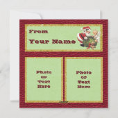 ヴィンテージサンタアンドリトルエンジェルフラットクリスマスカード シーズンカード (裏面)