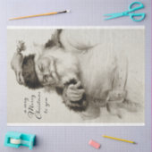 ヴィンテージサンタイラストレーションデクページ 薄葉紙 (クラフト)