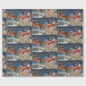 ヴィンテージサンタインスリー飛んでいるオーバーヴィレッジ ラッピングペーパー (フラット)