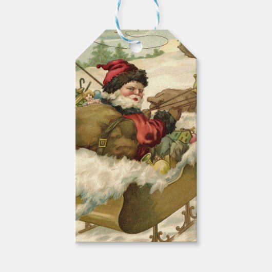 ヴィンテージサンタインスリー ギフトタグ (正面)
