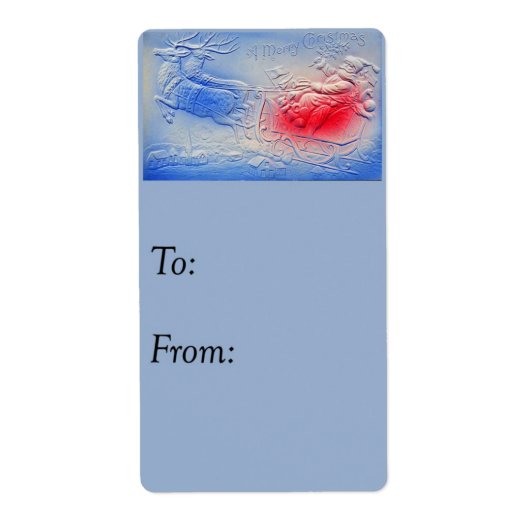 ヴィンテージサンタインスレイギフトラベル ラベル (正面)