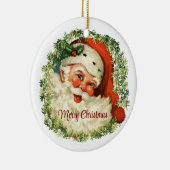 ヴィンテージサンタインリースオーナメント セラミックオーナメント (右)
