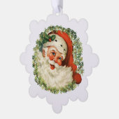 ヴィンテージサンタインリース紙オーナメントカード オーナメントカード (左)