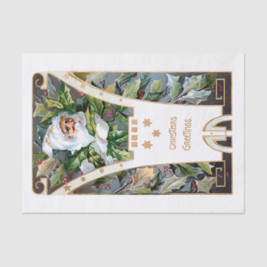 ヴィンテージサンタウィズホリー&金ゴールドスターズ 薄葉紙 (正面)