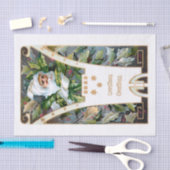 ヴィンテージサンタウィズホリー&金ゴールドスターズ 薄葉紙 (クラフト)