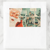 ヴィンテージサンタウォッチングファミリー 長方形シール (バッグ)