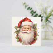 ヴィンテージサンタウォーター色クリスマスカード カード (スタンド正面)