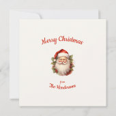 ヴィンテージサンタウォーター色クリスマスカード カード (裏面)