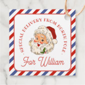 ヴィンテージサンタエアメールクリスマスギフトラベル フェイバータグ (裏面)