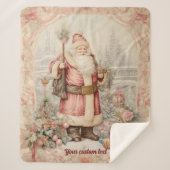 ヴィンテージサンタエレガンスクラシッククリスマス シェルパブランケット (正面)