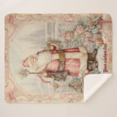 ヴィンテージサンタエレガンスクラシッククリスマス シェルパブランケット (正面(横))