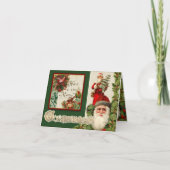 ヴィンテージサンタエレガントス写真クリスマス シーズンカード (正面)