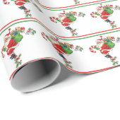 ヴィンテージサンタオンキャンディーケイン贈答品 ラッピングペーパー (ロールコーナー)