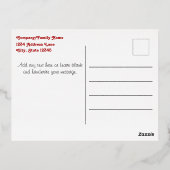 ヴィンテージサンタオンスリーとトナカイのクリスマス 箔シーズンポストカード (裏面)