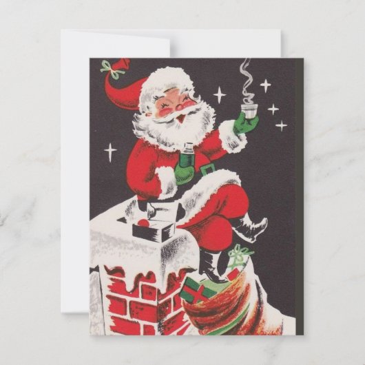 ヴィンテージサンタオンチムニーヴィンテージカスタムクリスマス シーズンカード (正面)