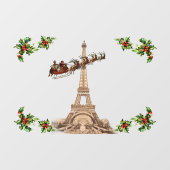 ヴィンテージサンタオーバーパリのクリスマスウィンドウスリッチ ウィンドウサイン (シート)