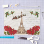 ヴィンテージサンタオーバーパリクリスマスティッシュペーパー 薄葉紙 (クラフト)