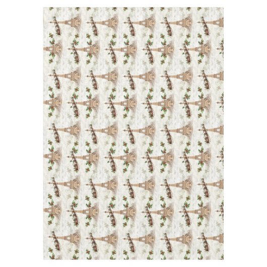 ヴィンテージサンタオーバーパリクリスマステーブルクロス テーブルクロス (正面)