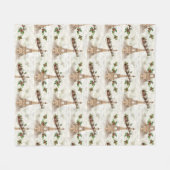 ヴィンテージサンタオーバーパリクリスマスフリースブランケット フリースブランケット (正面(横))