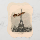 ヴィンテージサンタオーバーパリクリスマスブラケットカード シーズンカード (正面/裏面)