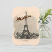 ヴィンテージサンタオーバーパリクリスマスブラケットカード シーズンカード (スタンド正面)