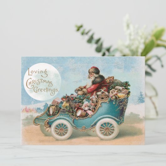 ヴィンテージサンタカークリスマスグリーティングカー シーズンカード (スタンド正面)