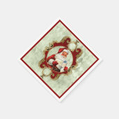 ヴィンテージサンタクラシックレトロクロースメリークリスマス スタンダードカクテルナプキン (角)