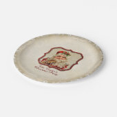 ヴィンテージサンタクラホホホーホシルバーグリッターパーティー ペーパープレート (アングル)