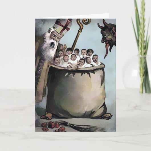 ヴィンテージサンタクランパスクリスマスカード シーズンカード (正面)