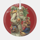 ヴィンテージサンタクリスマスオーナメント ガラスオーナメント (正面)