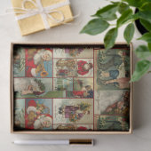 ヴィンテージサンタクリスマスカードデザイン 薄葉紙 (ギフト)