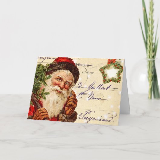 ヴィンテージサンタクリスマスカード シーズンカード (正面)