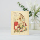 ヴィンテージサンタクリスマスジョイホリデーウィッシュトイズ シーズンポストカード (スタンド正面)