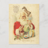 ヴィンテージサンタクリスマスジョイホリデーウィッシュトイズ シーズンポストカード (正面)
